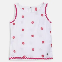 Blue Giraffe Girls White Printed Top-picture-53