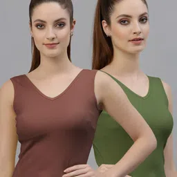 Friskers Pack of 2 V-Neck Cotton Fitted Tops-picture-21