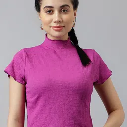 Xpose Self Design High Neck Crop Top-picture-14