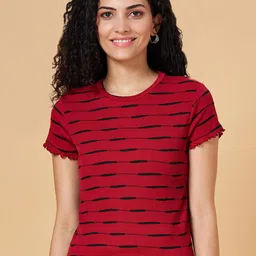 People Striped Round Neck Top-image-4