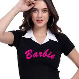 TABADTOD Shirt Collar Printed Crop Top-image-91