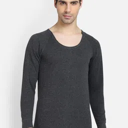BODYCARE INSIDER Men Charcoal Grey Solid Thermal Top-picture-35