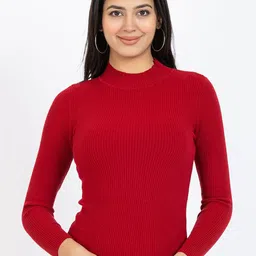 GFO Women Self Design Woollen Top-image-15
