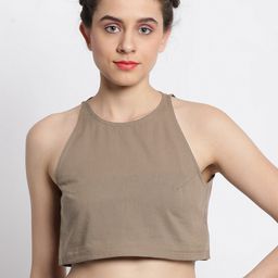 GRASS by Gitika Goyal Sleeveless Boxy Crop Cotton Top-picture-13