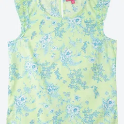 Biba Green & Blue Floral Print Pure Cotton Top-image-18