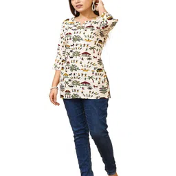 DMT ETHNIC Women Floral Printed Longline Top-picture-22