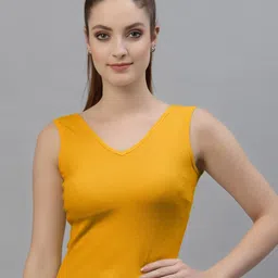 Friskers Mustard Yellow Casual Crop Top-image-77