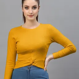 Friskers Gold-Toned Fitted Rib Crop Top-picture-37