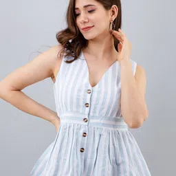 fuchsia PRETTY LOVING THING White Striped Peplum Top-picture-23