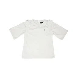 Allen Solly Junior Girls Shirt Collar Ruffles Detail Pure Cotton Top-picture-19