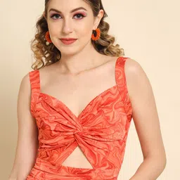 TANDUL Abstract Sweetheart Neck Crop Top image 1