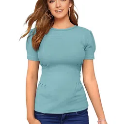 Sitanjali Puff Sleeve Round Neck Top-picture-50