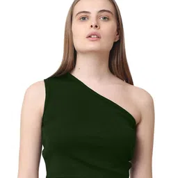 CareDone One Shoulder Knitted Fitted Top-picture-37