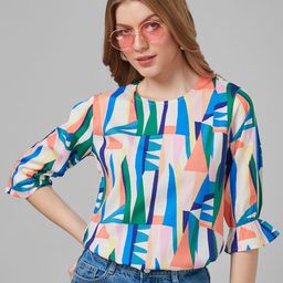 Style Quotient Geometric Print Top-picture-44