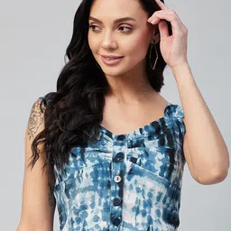 RARE Blue & White Tie & Dye Regular Crop Top-picture-42