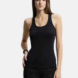 Jockey Women Black Pure Cotton Solid Tank Top-picture-20