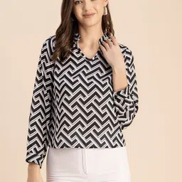 Moomaya Geometric Printed Extended Sleeves Top image 1