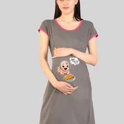 SillyBoom Graphic Printed Maternity T-Shirt Nightdress-image-77