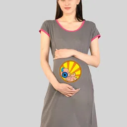 SillyBoom Graphic Printed Night Dress-image-79