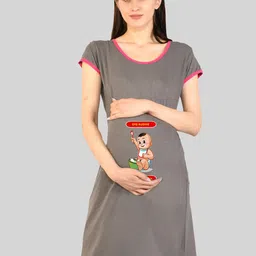 SillyBoom Graphic Printed Maternity T-shirt Nightdress-picture-34