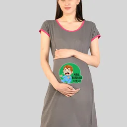 SillyBoom Graphic Printed Maternity Feeding T-shirt Dress-picture-23