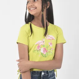 Crimsoune Club Green Floral Print Cotton Top-picture-44