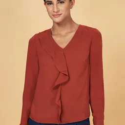 Annabelle by Pantaloons V-Neck Ruffles Top-picture-21