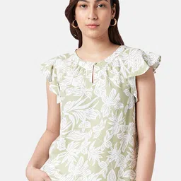 Honey by Pantaloons Floral Printed Flutter Sleeves Top-image-1