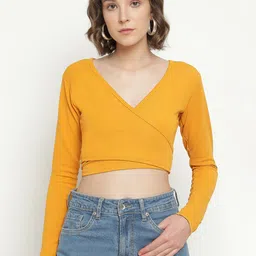 BAESD V-Neck Wrap Crop Top image 1