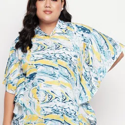 NABIA Plus Size Abstract Printed Kaftan Top-picture-15
