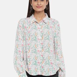 Honey by Pantaloons wome White Floral Print Shirt Style Top-picture-46