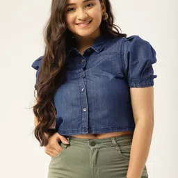 DressBerry Girls Puff Sleeves Shirt Style Top-picture-32