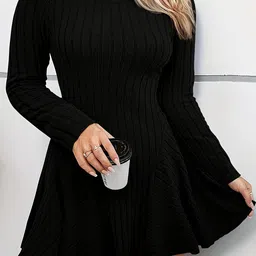 DressBerry Curve Women Self Design A - Line Dress-image-70