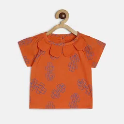 MINI KLUB Girls Round Neck Short Sleeves Numeric Print Cotton Top-picture-54