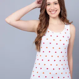 DIAZ Conversational Printed Round Neck Cotton Tank Top-image-0