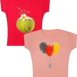 carelove CAREPLUS Girls Pack Of 2 Graphic Printed Cotton T-Shirts-picture-26