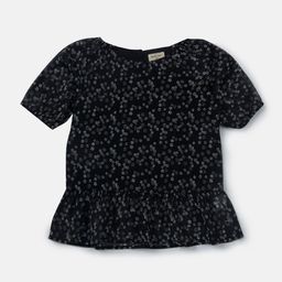 Gini and Jony Girls Black Floral Print Peplum Top-picture-8