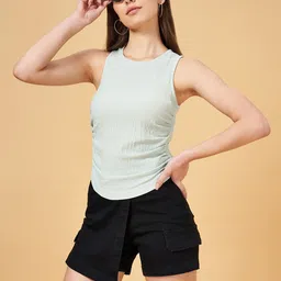 SF JEANS by Pantaloons Round Neck Fitted Top-picture-29