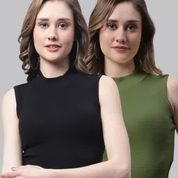 FBAR Pack of 2 Ribbed Cotton Fitted Crop Tops-picture-26