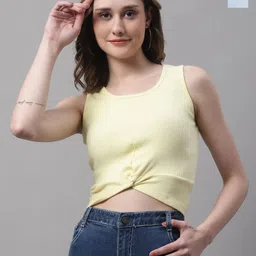 FBAR Yellow Cotton Crop Top-picture-22