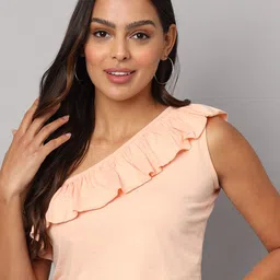 BRINNS Women One Shoulder Pure Cotton Crop Top-picture-11