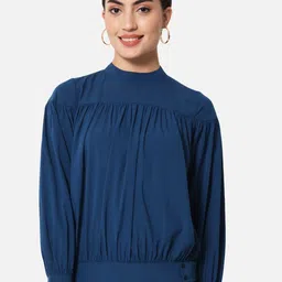ALL WAYS YOU High Neck Cuffed Sleeves Regular Top-image-77