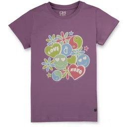 Gini and Jony Girls Round Neck Graphic Printed Cotton T-Shirt image 1