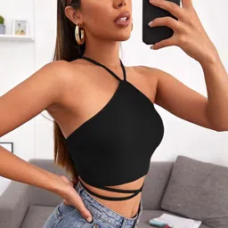 Stylecast X Slyck Shoulder Straps Fitted Crop Top-picture-16