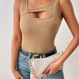 Stylecast X Slyck Beige Self Design Fitted Top-picture-24