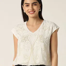 R&B Floral Embellished Blouson Top image 5