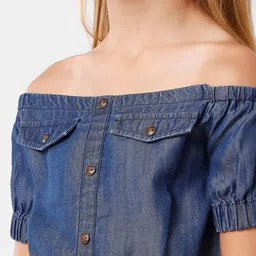 KATE & OSCAR Girls Off-Shoulder Bardot Crop Top image 2