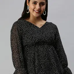SHOWOFF Black & White Print Monochrome Chiffon Wrap Top image 2