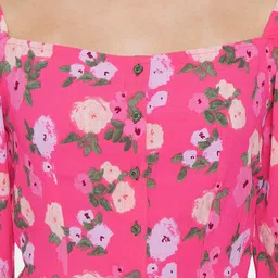 IX IMPRESSION Pink Floral Regular Crop Top image 2