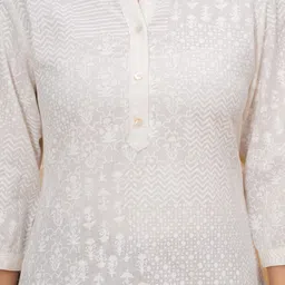 BAESD Notch Round Neck Printed Cotton Shirt Style Top image 2